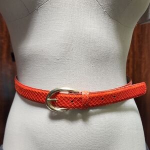 Elegant Orange Snake Skin Belt